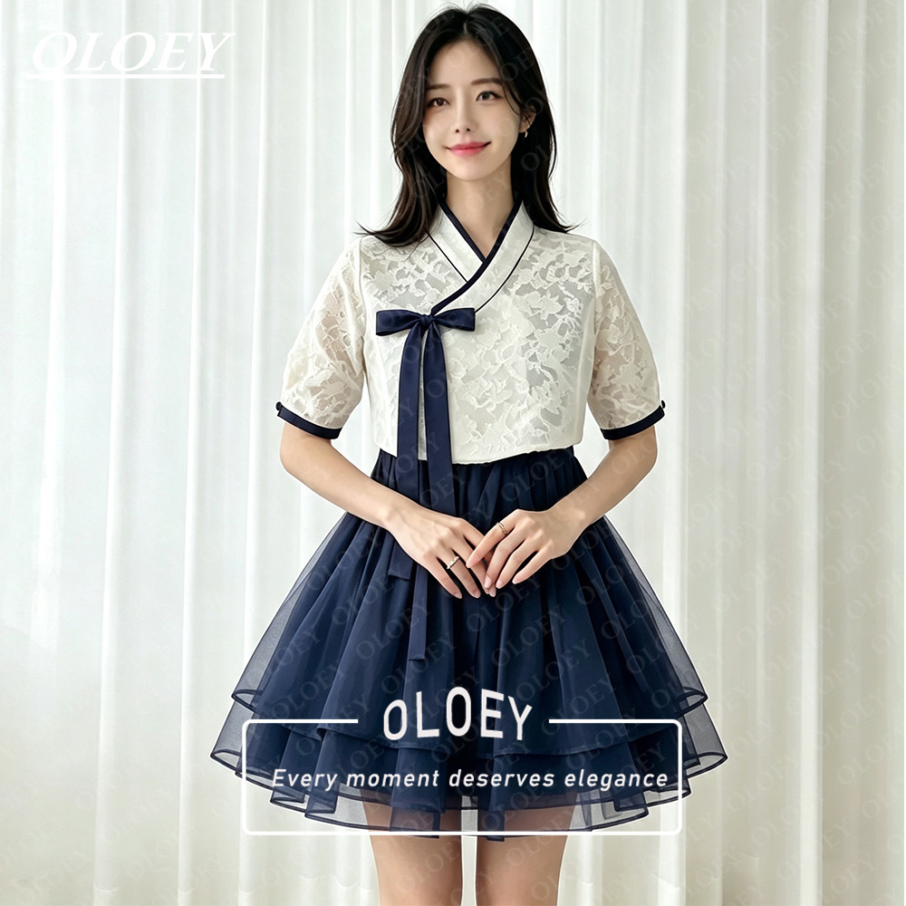 Modern Korean Lifestyle - Conjunto de Hanbok Curto Preto Moderno