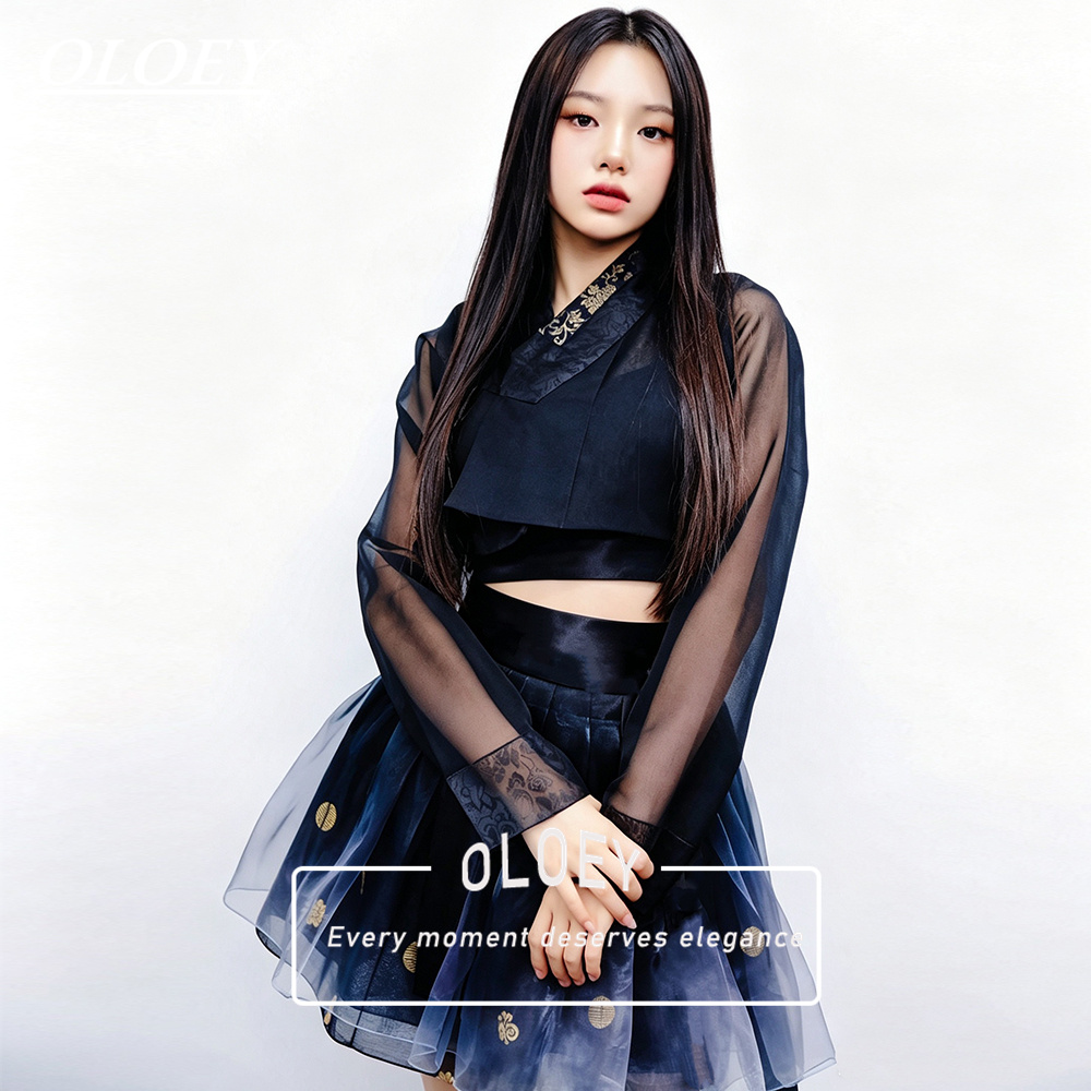 Modern Korean Lifestyle - OLOEY Hanbok Vintage de Cores Contrastantes